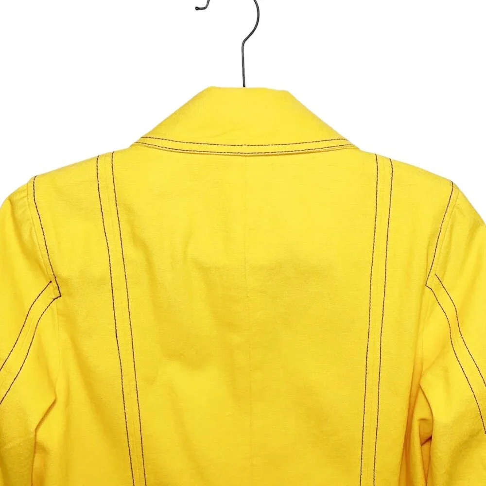 FRANCIS VALENTINE Double Breasted Cotton Trench Coat With Contrast Stitching - Picture 3 of 10